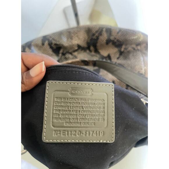 Coach Soho Lynn Faux Python Embossed 3 Compartment Snakeskin Hobo Purse Bag - Picture 11 of 12